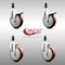 Service Caster 5 Inch 316SS Maroon Poly Swivel 1 Inch Stem Caster Lock Brake SCC, 2PK SS316TTLEX20S514-PPUB-MRN-2-S-2-1 - alternate 5